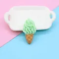 Simpatico accessorio fai-da-te in resina mini cono gelato verde menta per gioielli e artigianato - circa 2,5 cm / Verde