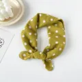 Sciarpa fascia in cotone e lino a pois verde oliva da donna, accessorio versatile. - A Pois Giallo