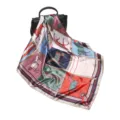 Silk scarf for women, 90x90cm luxury square horse print elegant fashion accessory. - D9030-Khaki