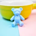 Matte light blue resin bear charm for DIY phone cases and stationery decorations - 10 Pieces/Pack / Dark Blue