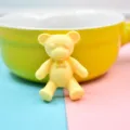 Adorable matte yellow resin bear charm accessory for DIY phone case and headwear decor - 10 Pieces/Pack / Yellow