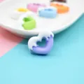 Lila Miniatur Herz-Donut Harz-Anhänger für kreative DIY Handyhüllen Dekoration - 26*20*10mm / Lila