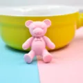Pink matte resin bear accessory for DIY phone cases and hair accessories - 10 Pieces/Pack / Pink