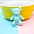 Adorable matte blue resin teddy bear DIY charm for phone cases and hair accessories - 10 Pieces/Pack / Lake Blue