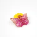 Accessoire papillon en résine rose vif avec impression feuille d'or pour créations bijoux DIY - 10 Pièces/Pack (2.2*1.5CM) / Rose Pêche