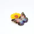 Pendentif papillon en résine DIY avec motifs dorés colorés pour la création de bijoux - 10 Pièces/Pack (2.2*1.5CM) / Noir Dégradé