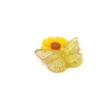 Accessoire papillon en résine dorée avec fleur jaune pour création de bijoux - 10 Pièces/Pack (2.2*1.5CM) / Jaune