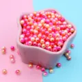 Sortierte rosa und orangefarbene runde Perlen mit Farbverlauf für DIY-Bastelarbeiten - 1 Stück/Packung / Rosa Orange Champagner Verlauf (4)