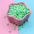 Runde Verlaufsperlen in Grün und Blau für DIY Slime und Resin-Füllmaterial - 1 Stück/Packung / Grün Blau Weiß Verlauf (3)