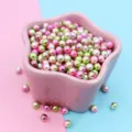 DIY Meerjungfrauenperlen mit Farbverlauf in Rosa und Grün für Schleim und Harzdeko - 1 Stück/Packung / Rosa Grün Weiß Verlauf (8)