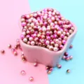 Rosa und Champagner Farbverlauf Perlen für DIY-Schmuckherstellung und Schleimfüller - 1 Stück/Packung / Rosa Weiß Champagner Verlauf (10)