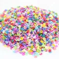 Bunte blumenförmige Polymer-Ton-Scheiben für DIY-Schleim und Basteldekoration - Mehrfarbiger Blumenstil / 100g Packung