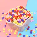 Bunte Mischung aus Heishi-Perlen aus Polymer-Ton für DIY-Schmuck und Bastelarbeiten - Großer Reifen / 100g Packung (7-9mm)