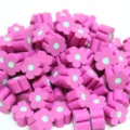 Leuchtend rosa Polymer-Ton-Blütenperlen für DIY-Handyhüllen-Dekoration und Schmuckherstellung - Rosenrote Blume Stil