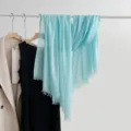 Lightweight cotton linen solid blue scarf for women, breathable summer sun protection shawl. - Sky Blue