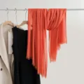Solid color linen cotton scarf, lightweight and breathable shawl for women daily wear. - Orange