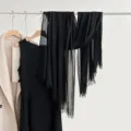 Black linen gauze scarf for women, lightweight solid color cotton linen shawl, breathable sun protection wrap. - 24# Black