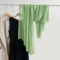 Solid color cotton linen scarf lightweight breathable shawl casual summer sunscreen wrap scarf - Light Emerald