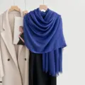 Solid color cotton linen scarf lightweight breathable shawl for women daily wear accessory - New Royal Blue