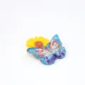 Accessoire de papillon en résine colorée avec impression à la feuille d'or pour bijoux DIY - 10 Pièces/Pack (2.2*1.5CM) / Dégradé Bleu