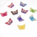 Breloques papillons colorées en résine avec motifs dorés élégants pour bijoux DIY - 10 Pièces/Pack (2.2*1.5CM) / Multicolore