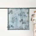 90cm blue floral satin square scarf, elegant hair scarf and neckerchief for women. - Cyan Floral
