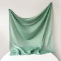Solid color square scarf lightweight Turkish gauze spring style elegant women head scarf - Light Green
