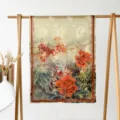 Spring summer long silk scarf women floral print shawl vintage elegant beach sun protection wrap - Exquisite Floral