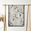 Spring summer long silk scarf women elegant butterfly ink print large shawl sun protection wrap - Literary Charm
