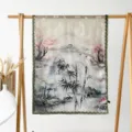 Floral print long silk scarf elegant landscape shawl spring summer fashion accessory for women - Paradise Hidden World