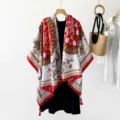 Ethnic paisley print women shawl scarf, vintage bohemian style sun protection beach wrap for travel photo. - Beautiful as a Flower