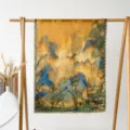 Traditional Chinese landscape silk scarf elegant women long shawl satin art print gift accessory - Thousands of Miles of Rivers and Mountains