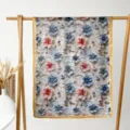 Floral print long silk scarf women spring summer fashion shawl breathable sun protection - Blue & Pink Azaleas