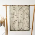 Elegant Chinese calligraphy long silk scarf, lightweight vintage spring summer shawl. - Brush and Ink Painting