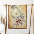Spring summer long floral printed silk scarf women fashion elegant shawl travel wrap. - Birdsong and Fragrant Flowers