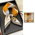 Luxury silk square scarf with elegant equestrian horse print and vintage color block design. - ZS7011-Plaid Eight Horses