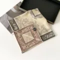 Luxus Seide Wolle quadratischer Schal mit doppelseitigem Vintage Blumenmuster für Damen. - SM6501-Tulpe