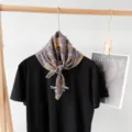 Sciarpa quadrata floreale in cotone da donna, foulard vintage con stampa paisley primaverile. - QM58027 - Fiore ramo dorato