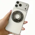 Magnetic phone ring holder featuring 360-degree rotation and elegant shell pattern design - Magnetic Ring / Black