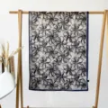 Spring summer women long silk scarf floral hollow out print beach sun protection shawl - Longevity Blue Floral