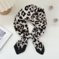 Leopard Print Silk Square Scarf Women Fashion 70cm Neck Scarf Bandana Chic Accessory - Golden Leopard