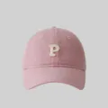 Rosa Baseballcap mit besticktem Buchstaben P, weiche koreanische modische Sonnenkappe. - Rosenrosa