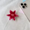 Soporte de acrílico para móvil con flor de lirio rojo para funda de smartphone pro - Estilo Floral Translúcido Rojo Brillante (11)