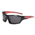 Gafas de sol deportivas para ciclismo en negro y rojo con protección UV para exteriores - 9494 Montura negra patillas rojas lentes grises