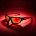 Gafas de sol deportivas de ciclismo profesional con lentes de espejo naranja y montura negra - 9494 Montura negra patillas rojas lentes de espejo rojas