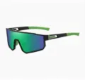 Gafas de sol deportivas para ciclismo con lentes verdes y montura negra - 3358 montura negra revestimiento verde patillas verdes