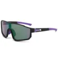 Gafas de sol deportivas profesionales con montura negra y púrpura y lentes verdes tintadas - 3358 montura negra revestimiento violeta patillas violetas