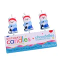 Set di 3 candeline per compleanno a forma di orsetto con colorati cappellini da festa - Orsetto da Golf / Set di 3 / Blu