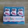 Set di 3 bellissime candele di compleanno a forma di orsetto bianco con occhiali - Orsetto con Occhiali da Sole / Set di 3 / Bianco