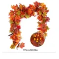 Guirnalda de hojas de arce de otoño artificial de 175 cm con bayas rojas para casa - 175cm / Sistema de Color Cosecha - Estilo B Con Bayas